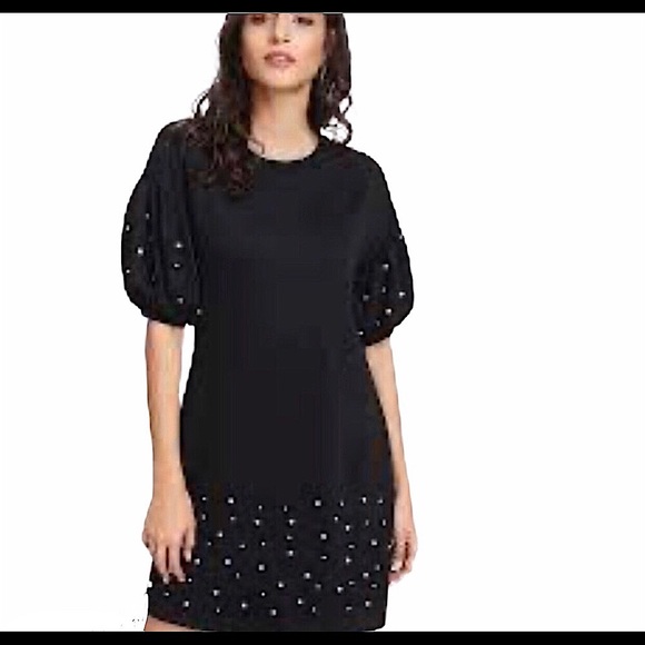 SHEIN Dresses & Skirts - NWOT Shein pearl ballon sleeve black dress